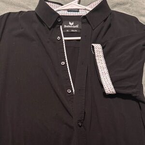 Buttercloth Men's Black Casual Button-Down Shirt